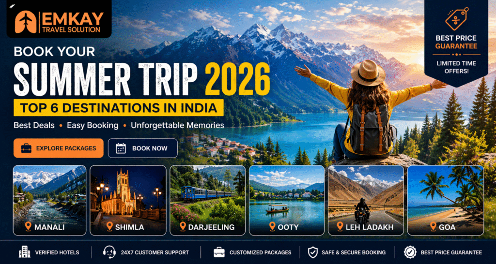 Book Your Summer Trip 2026: Top 6 Destinations in India + Best Deals & Instant Booking Guide