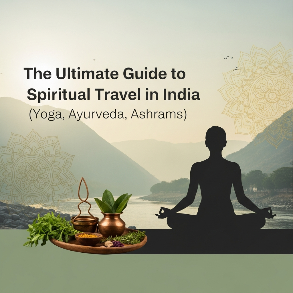 Spiritual travel in India practicing yoga meditation